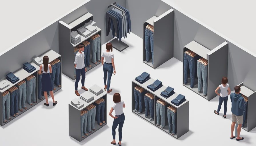 Visual context for girls jeans
