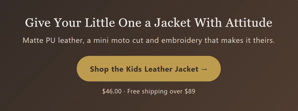 Shop the Kids Leather Jacket → Give Your Little One a Jacket With Attitude