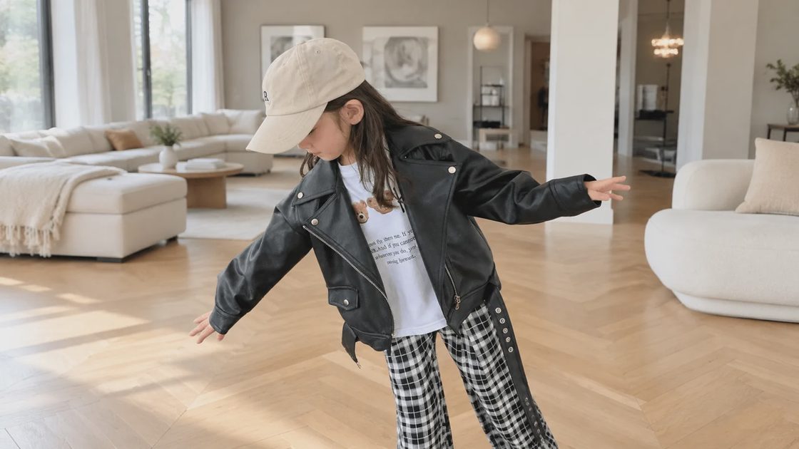 Girl Balancing in Modern Living Room.png